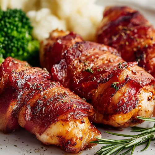 Delish Air Fryer Bacon Wrapped Chicken Breast