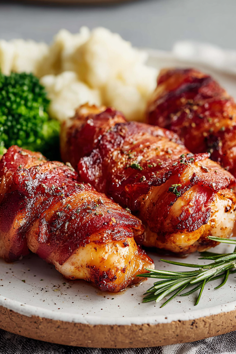 Delish Air Fryer Bacon Wrapped Chicken Breast