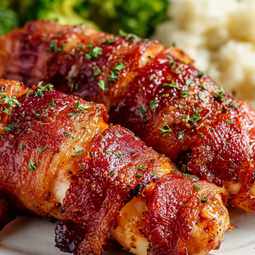 Delish Air Fryer Bacon Wrapped Chicken Breast