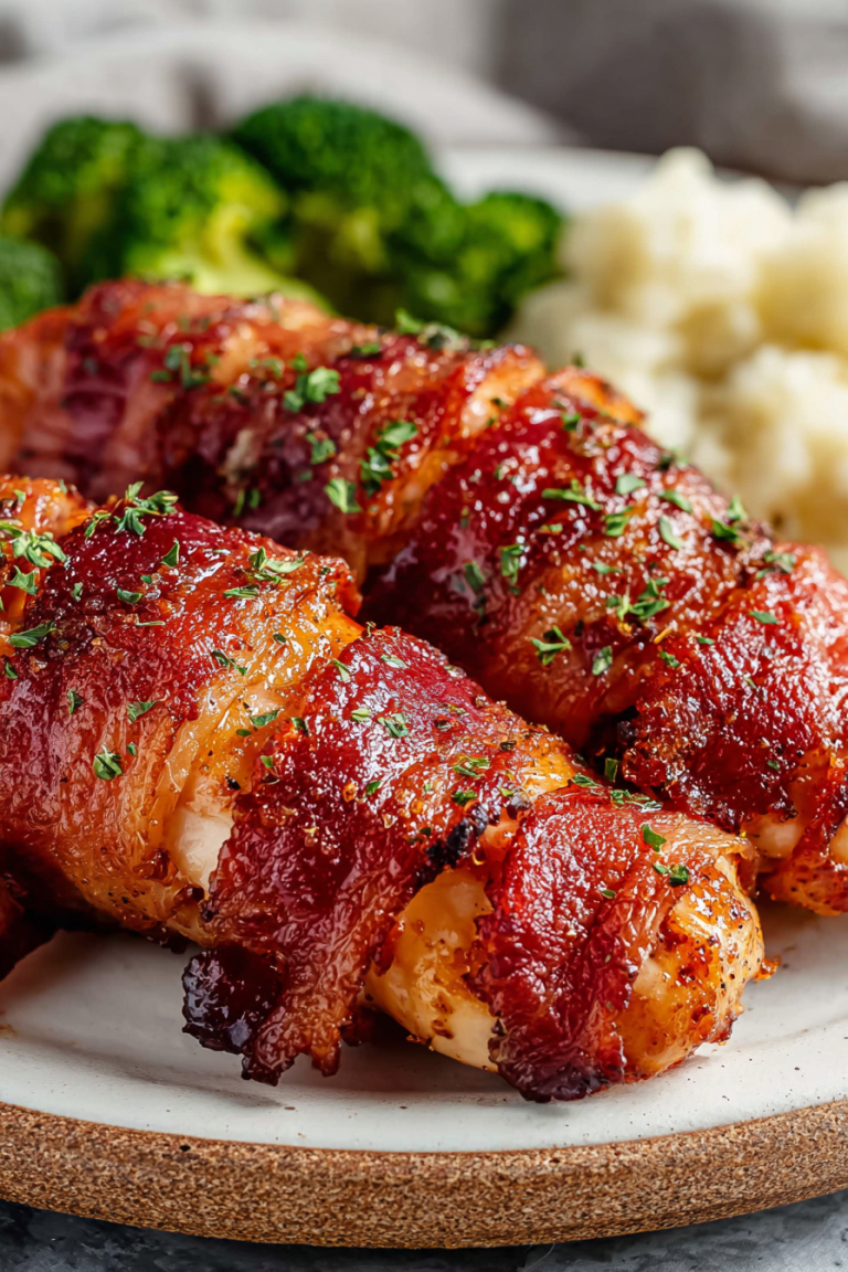 Delish Air Fryer Bacon Wrapped Chicken Breast