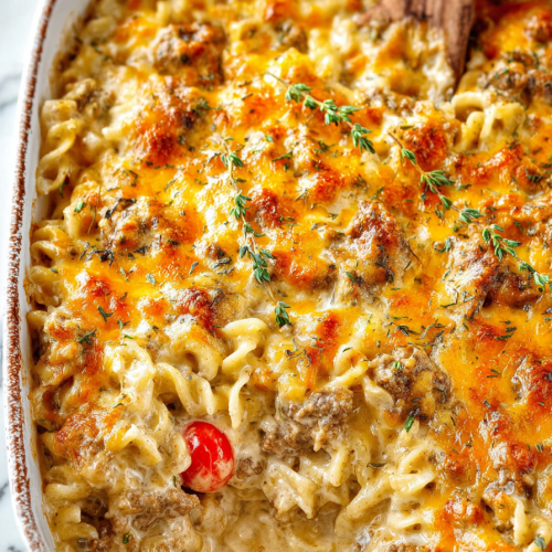 Delish Beef Noodle Casserole