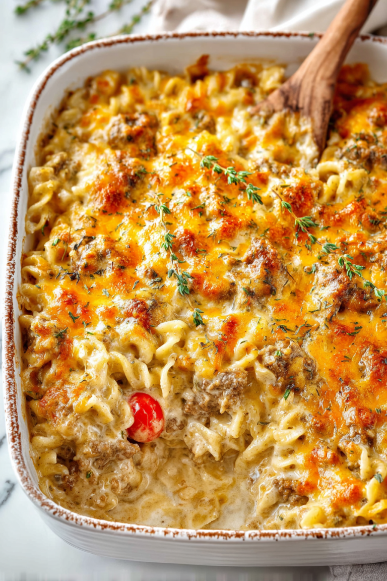 Delish Beef Noodle Casserole