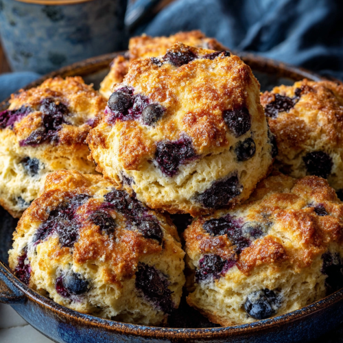Delish Blueberry Cinnamon Cathead Biscuits