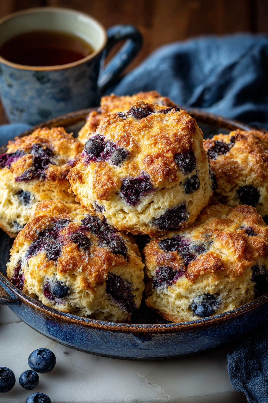 Delish Blueberry Cinnamon Cathead Biscuits