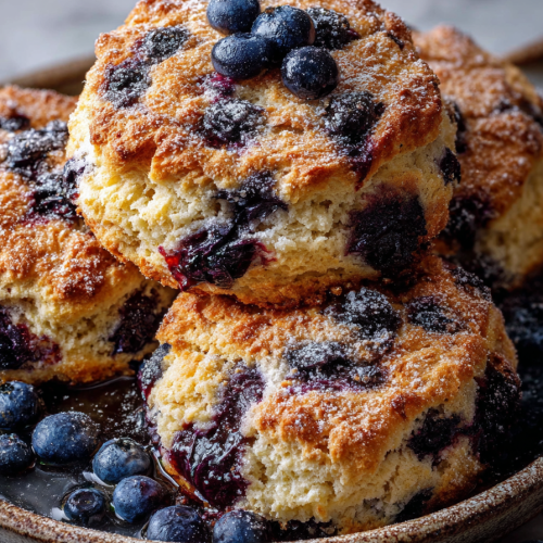 Delish Blueberry Cinnamon Cathead Biscuits