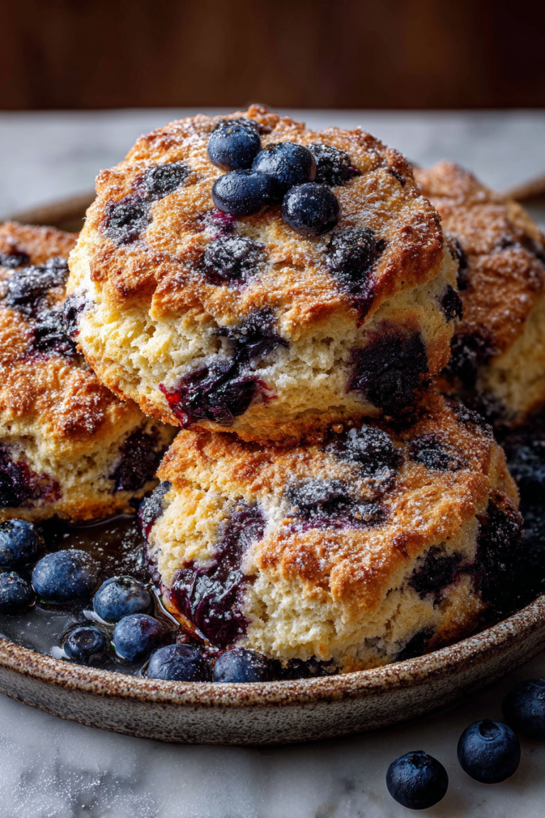Delish Blueberry Cinnamon Cathead Biscuits