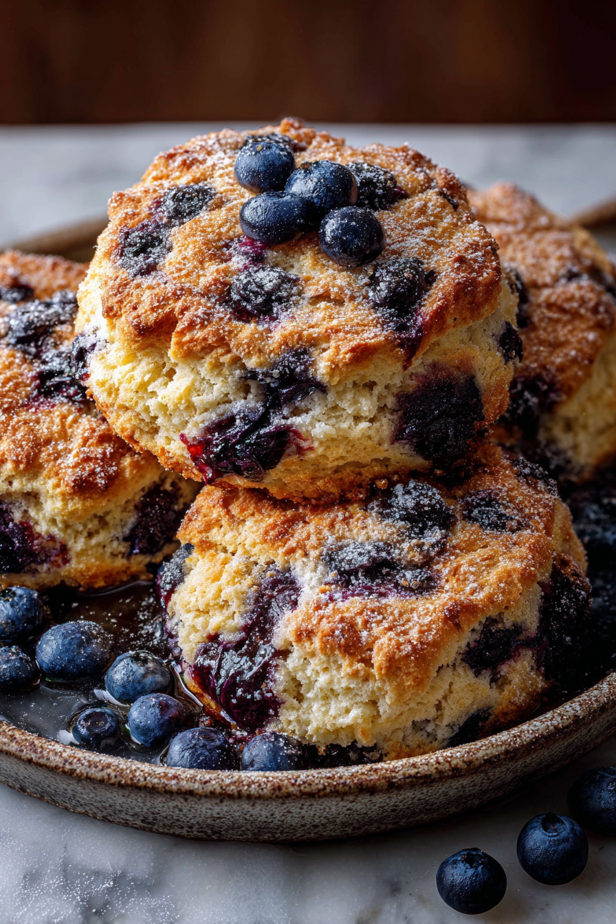 Delish Blueberry Cinnamon Cathead Biscuits