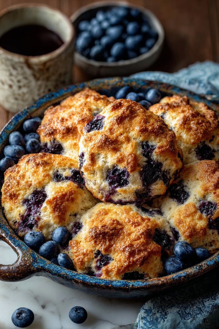 Delish Blueberry Cinnamon Cathead Biscuits