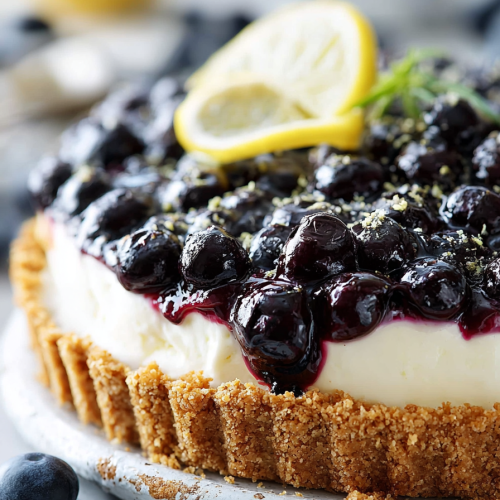 Delish Blueberry Lemon Cream Pie