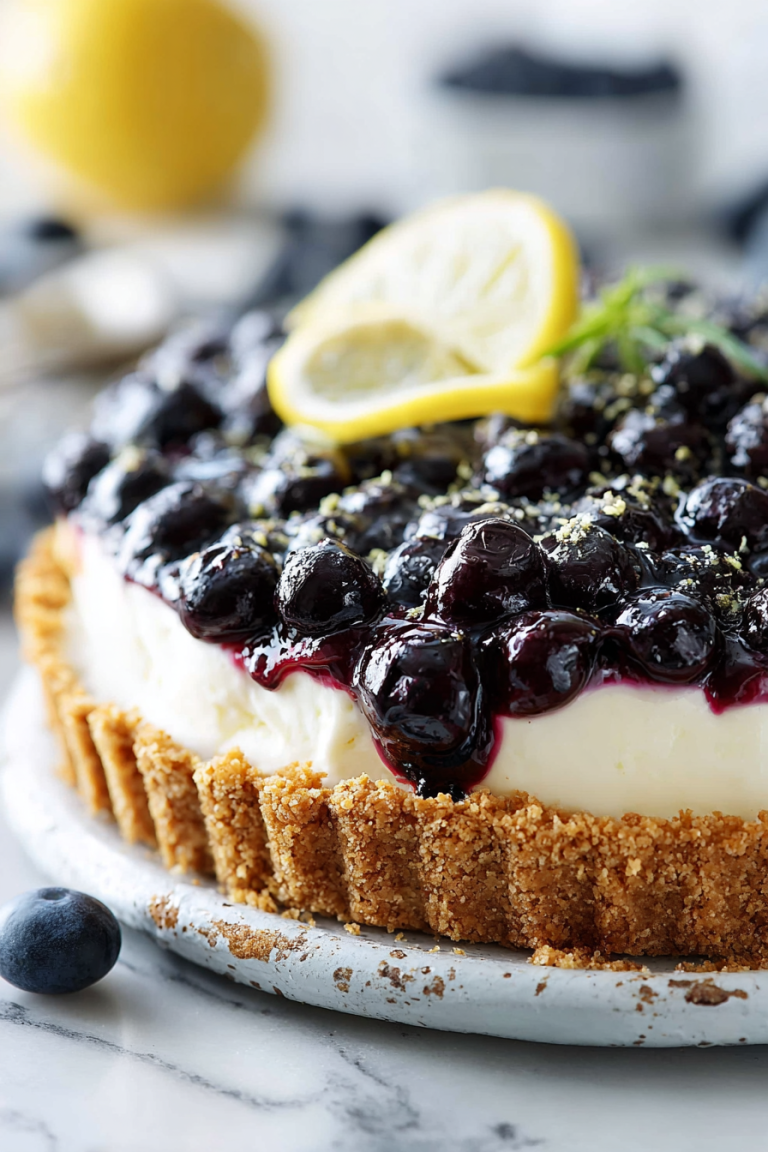 Delish Blueberry Lemon Cream Pie