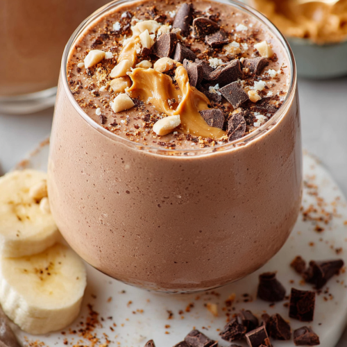 Delish Chocolate Peanut Butter Smoothie
