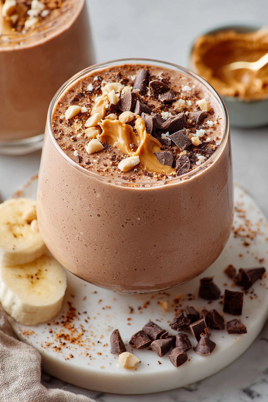 Delish Chocolate Peanut Butter Smoothie