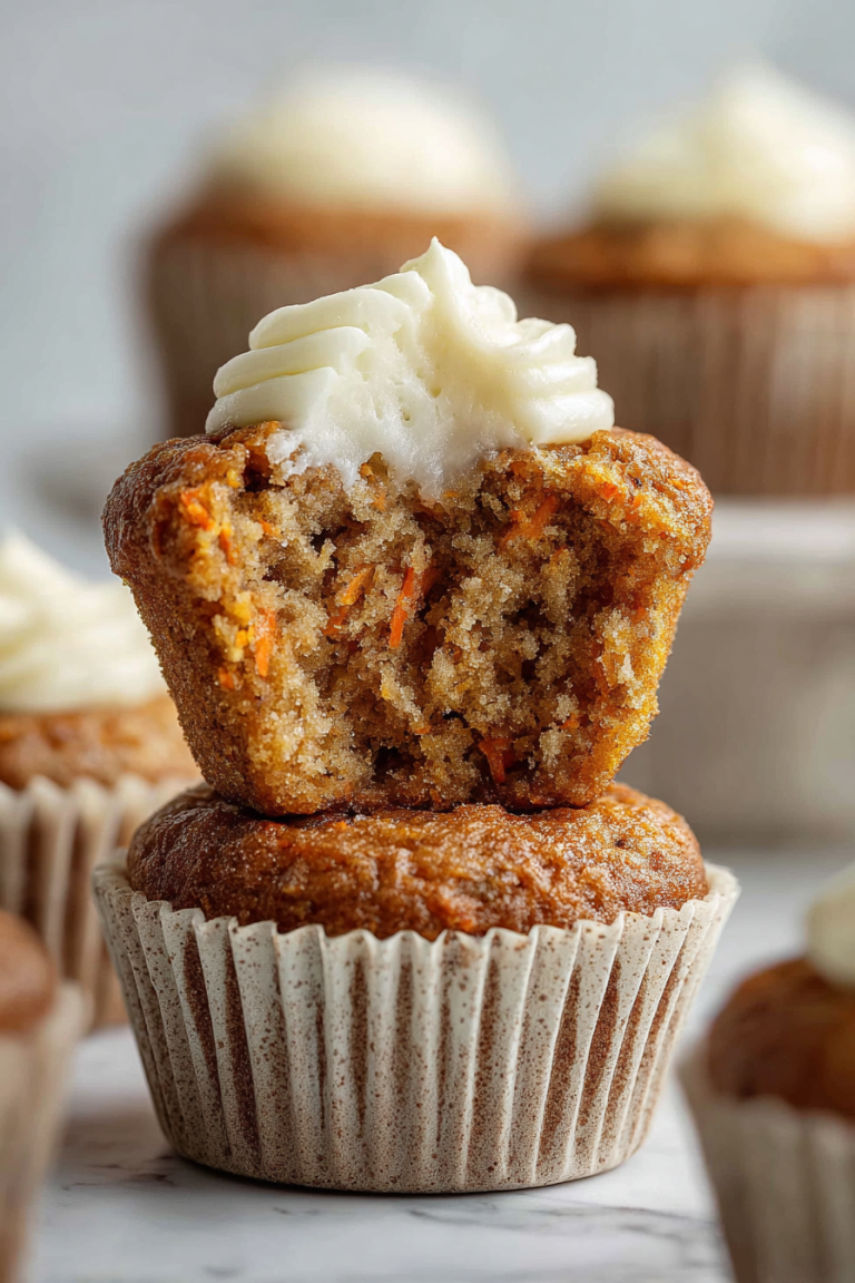 Delish Cream Cheese Carrot Cupcakes