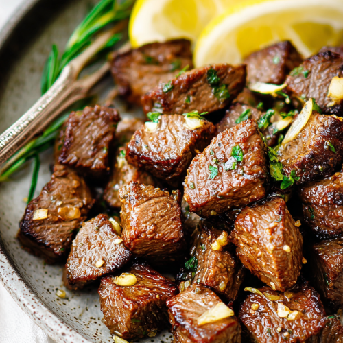 Delish Lemon Garlic Steak Bites