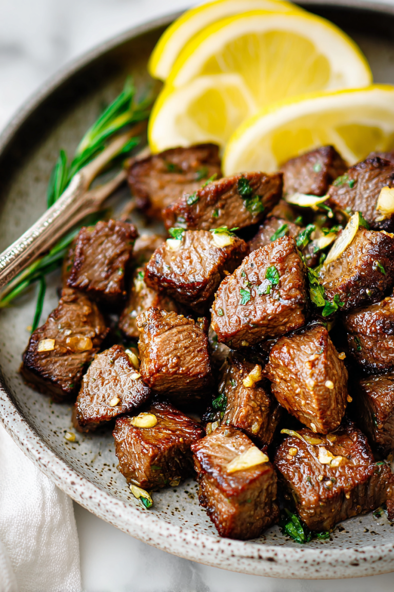 Delish Lemon Garlic Steak Bites