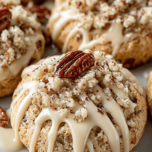 Delish Maple Pecan Coffee Cake Cookies