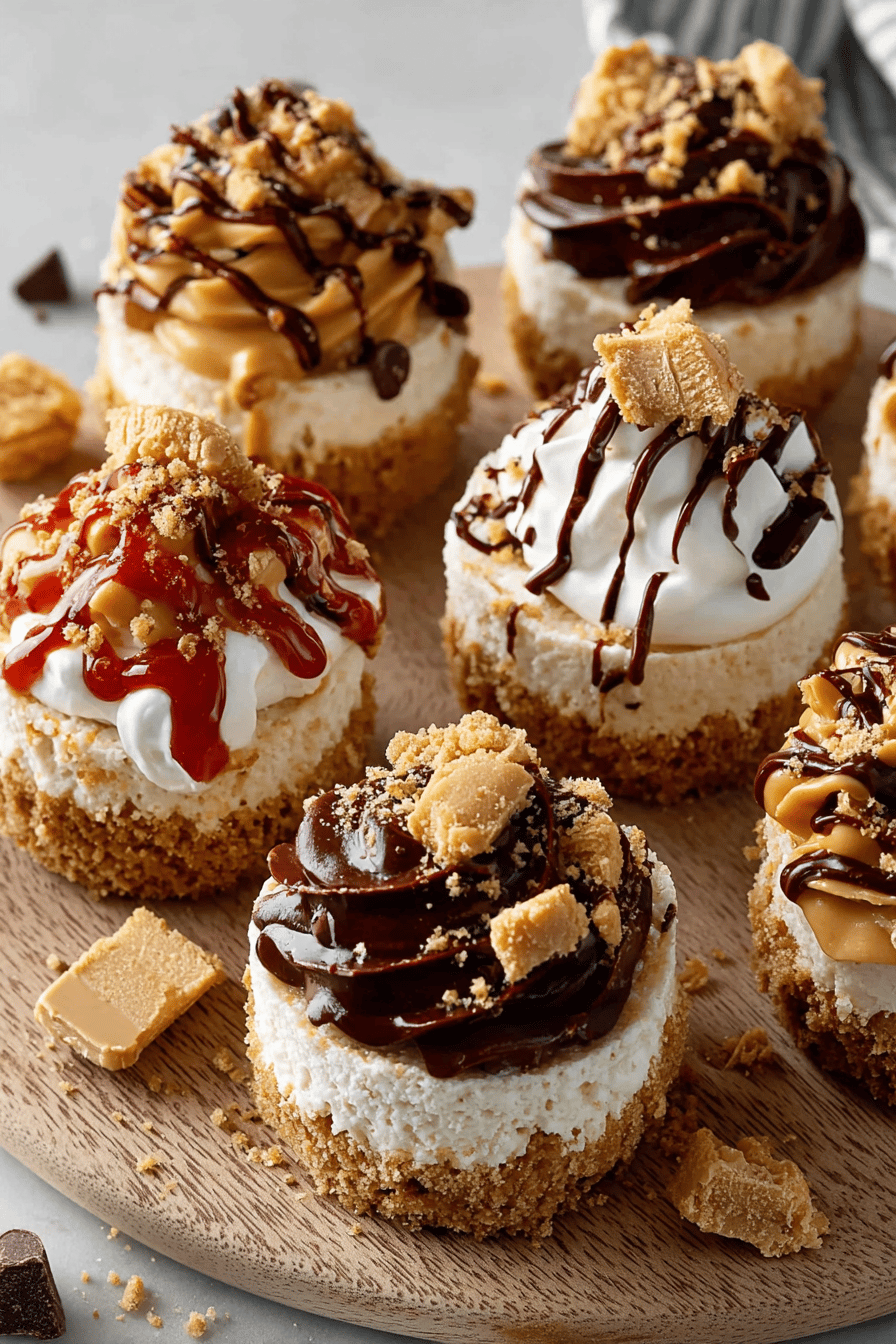 Delish Mini Peanut Butter Cheesecakes