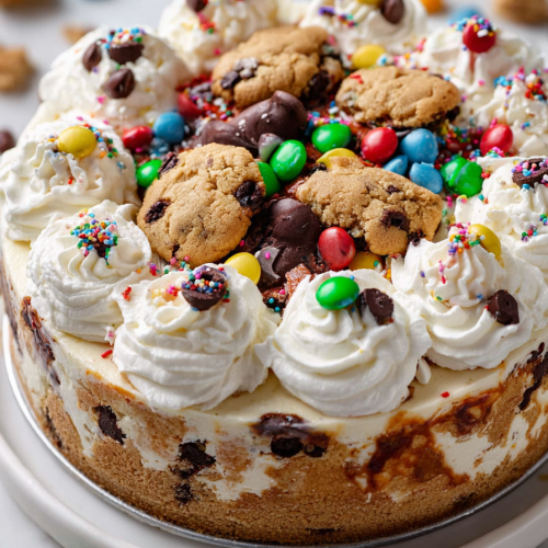 Delish Monster Cookie Cheesecake