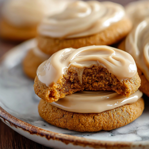 Delish Pumpkin Cookies with Caramel Frosting