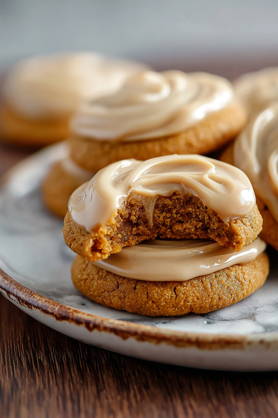 Delish Pumpkin Cookies with Caramel Frosting