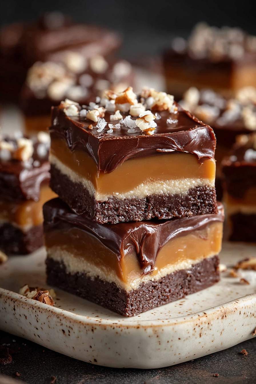 Delish Salted Caramel Fudge Bars