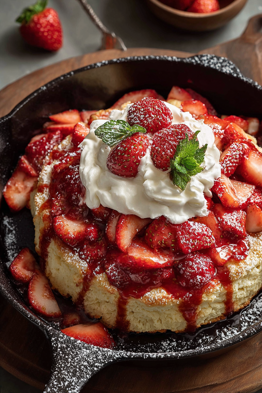 Delish Skillet Strawberry Shortcake