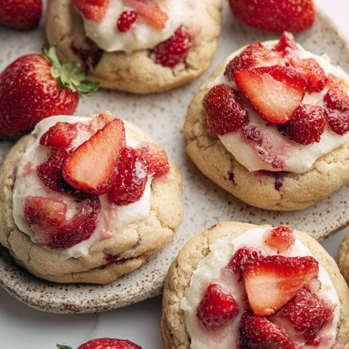 Delish Strawberry Banana Cheesecake Cookies