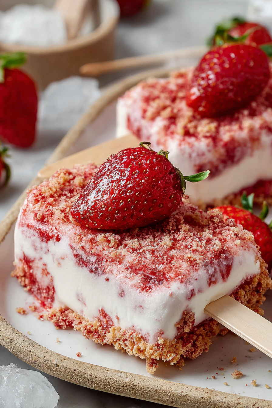 Delish Strawberry Shortcake Ice Cream Bars