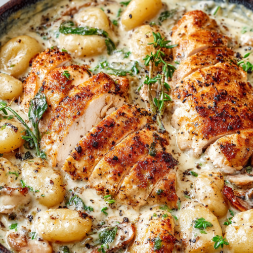 Easy One-Pan Creamy Chicken and Gnocchi
