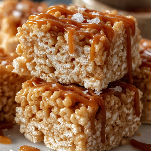 Easy Salted Caramel Rice Krispie Treats
