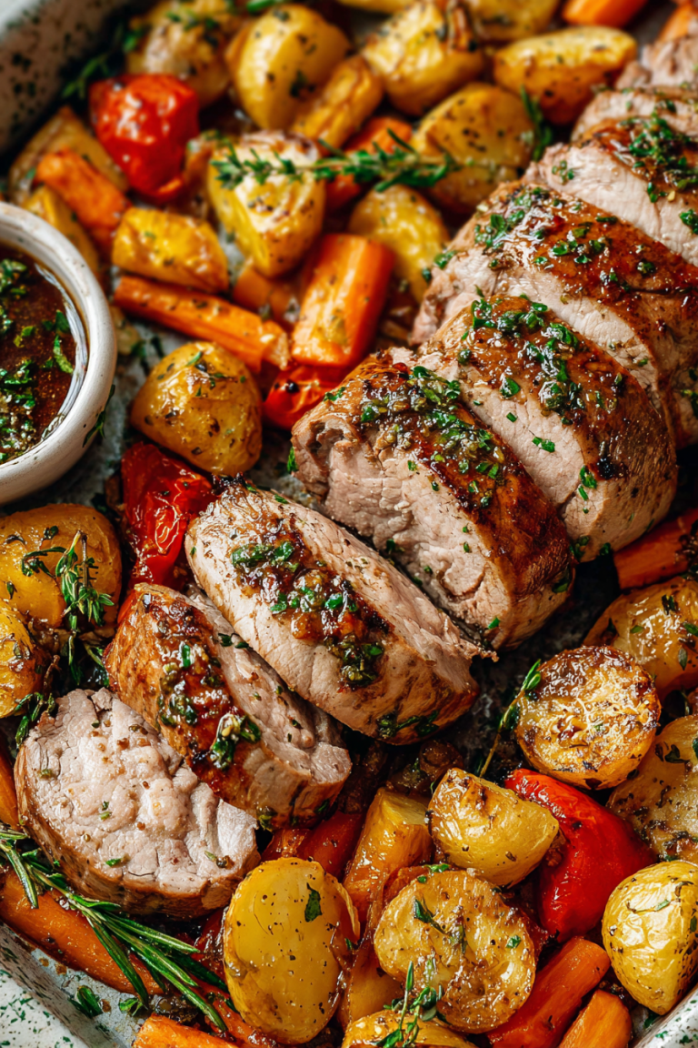 Easy Sheet Pan Pork Tenderloin with Roasted Veggies