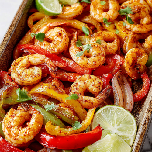 Easy Sheet Pan Shrimp Fajitas