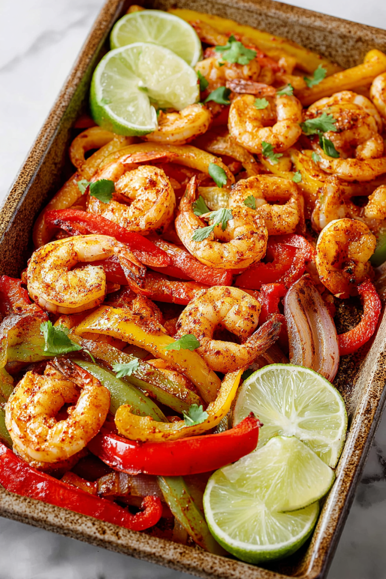 Easy Sheet Pan Shrimp Fajitas