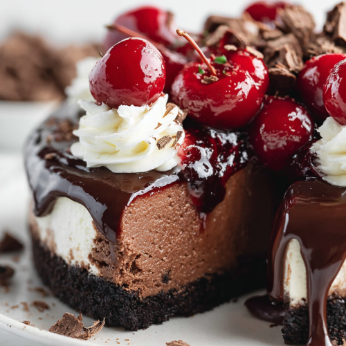 Delish Black Forest Cheesecake