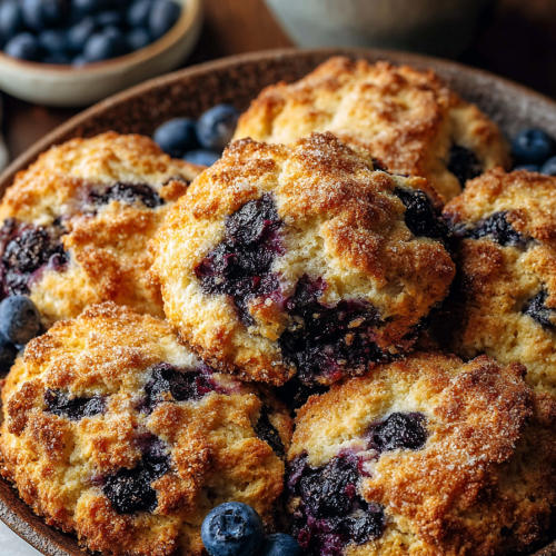 Delish Blueberry Cinnamon Cathead Biscuits