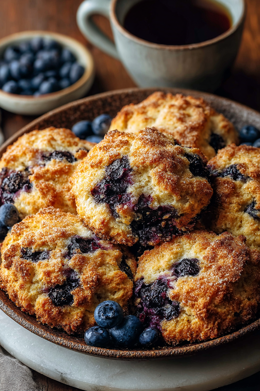 Delish Blueberry Cinnamon Cathead Biscuits