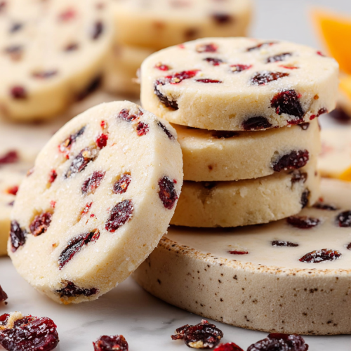 Delish Cranberry Orange Shortbread Cookies