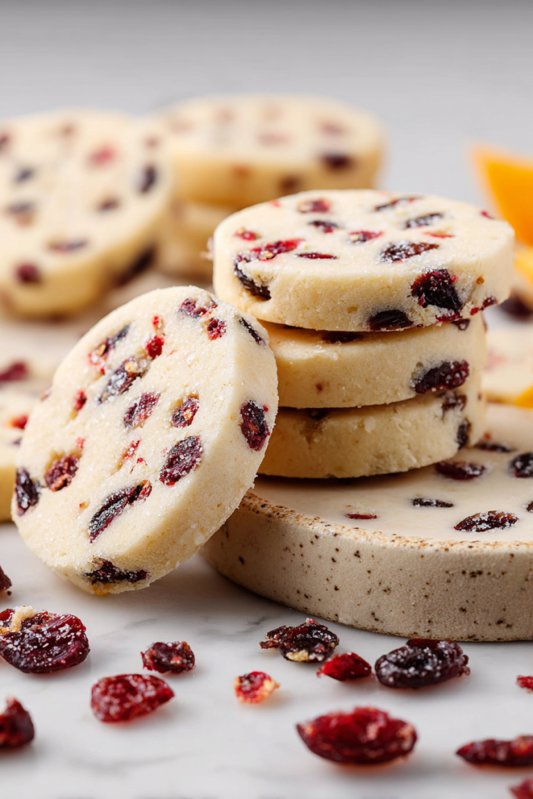 Delish Cranberry Orange Shortbread Cookies