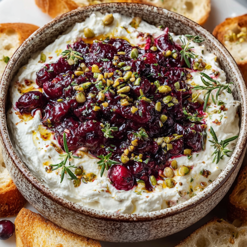 Delish Cranberry Whipped Feta Dip