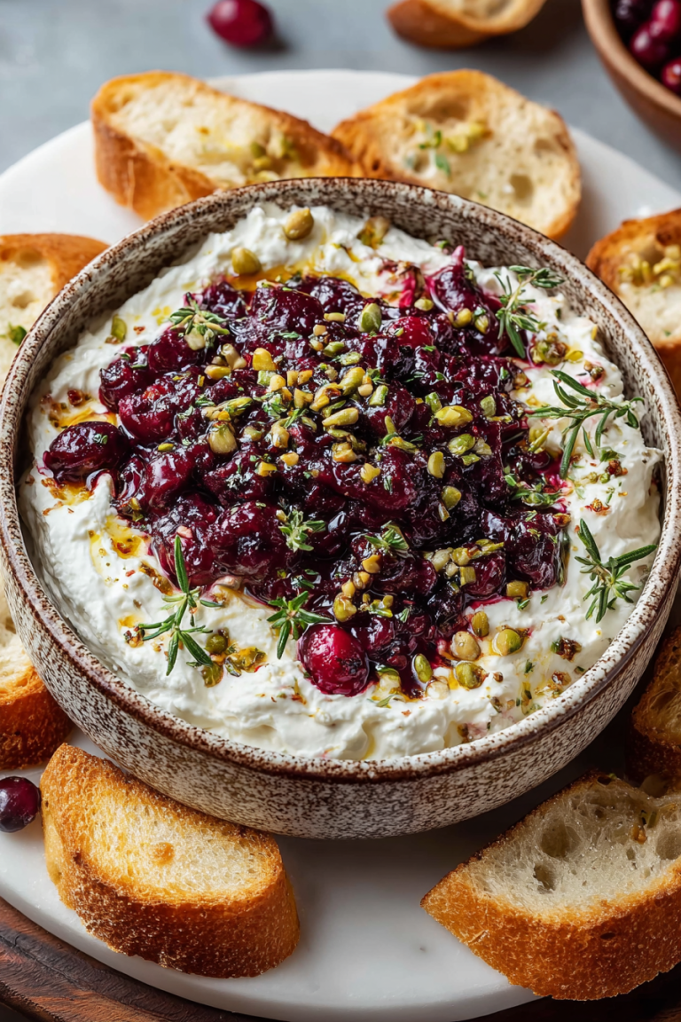 Delish Cranberry Whipped Feta Dip