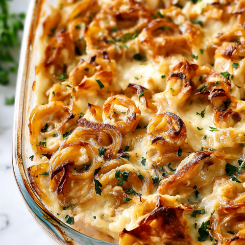Delish French Onion Chicken Casserole