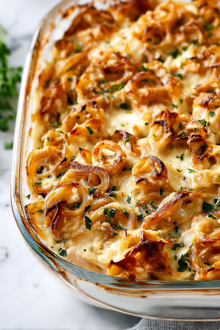 Delish French Onion Chicken Casserole