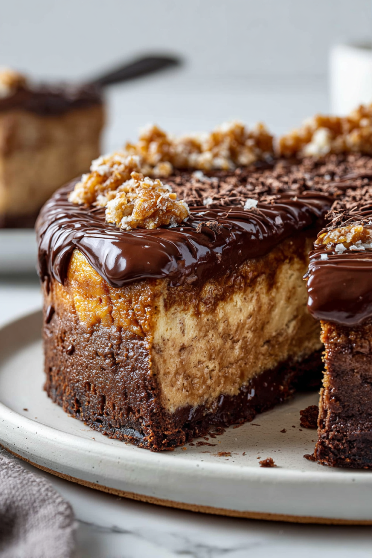 Delish German Chocolate Cheesecake