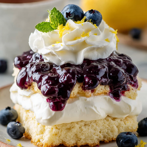 Delish Lemon Blueberry Shortcake