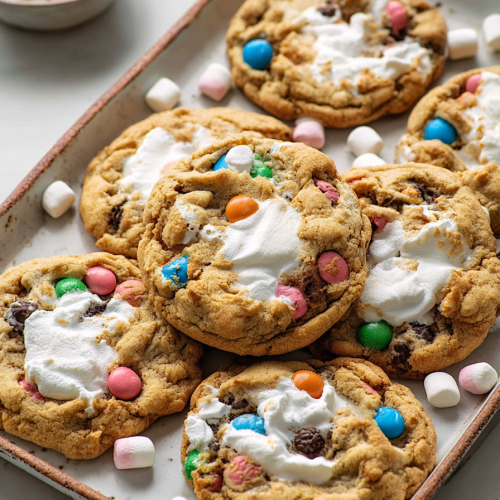 Delish Marshmallow Monster Cookies