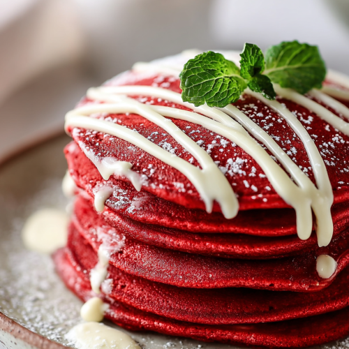 Delish Red Velvet Pancakes