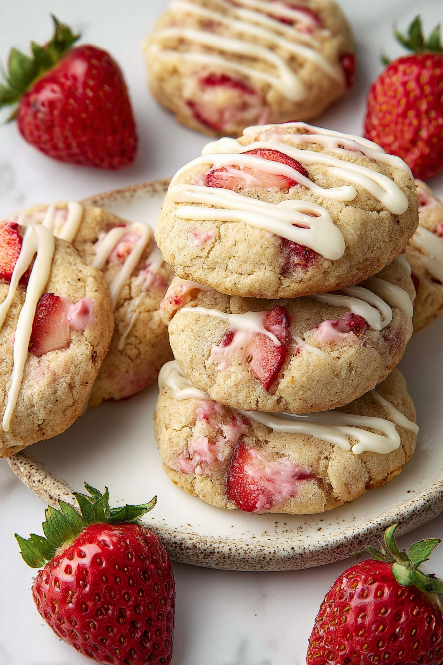 Delish Strawberry Banana Cheesecake Cookies