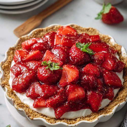 Delish Strawberry Cream Cheese Pie
