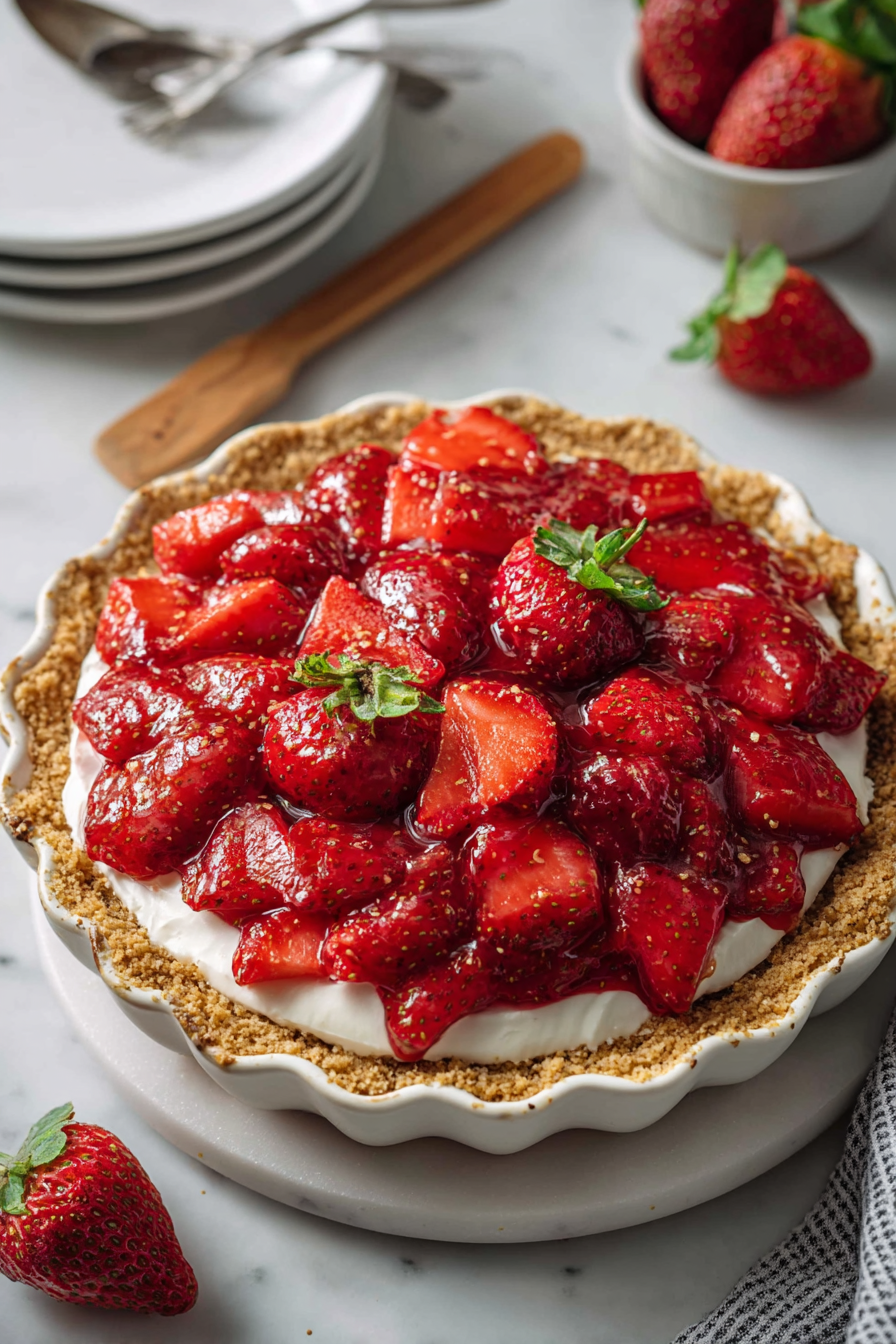 Delish Strawberry Cream Cheese Pie