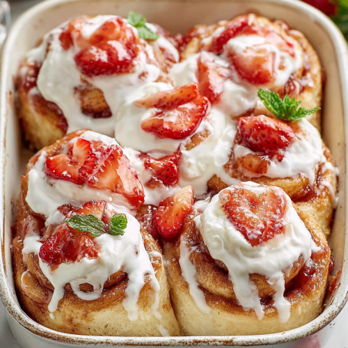 Delish Strawberry Shortcake Cinnamon Rolls
